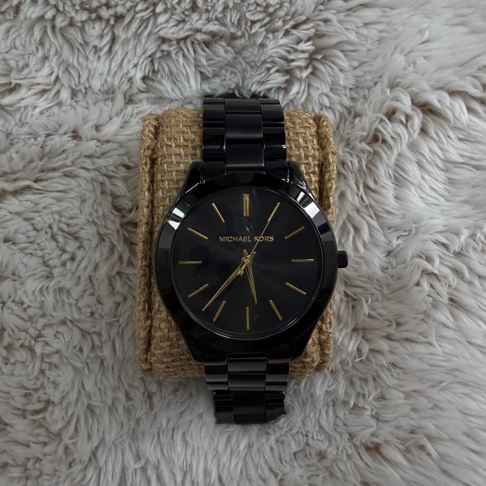 Michael Kors Black Watch with Gold Accents